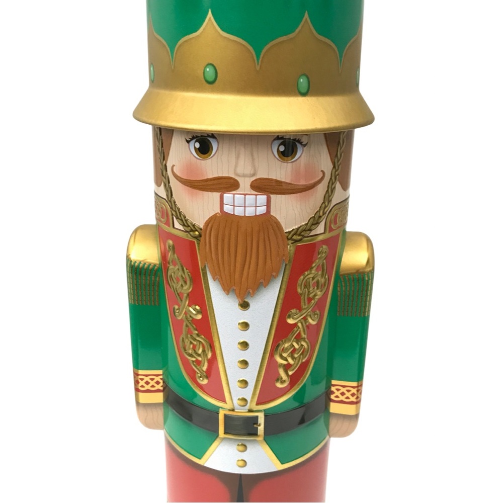 The Silver Crane Green Red Toy Soldier Nutcracker Tin Christmas